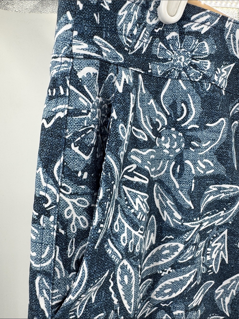 RipSkirt Hawaii Blue Floral Print wrap skirt pockets XXL long length adjustable - Picture 5 of 10